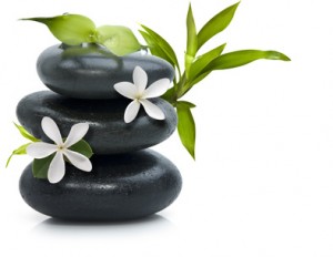 stones and flowers